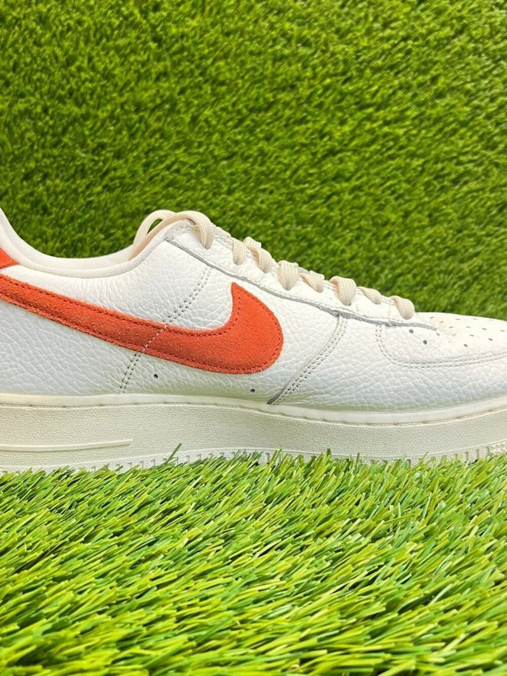 Nike Air Force 1 Low White with Orange Swoosh - Men's Shoe